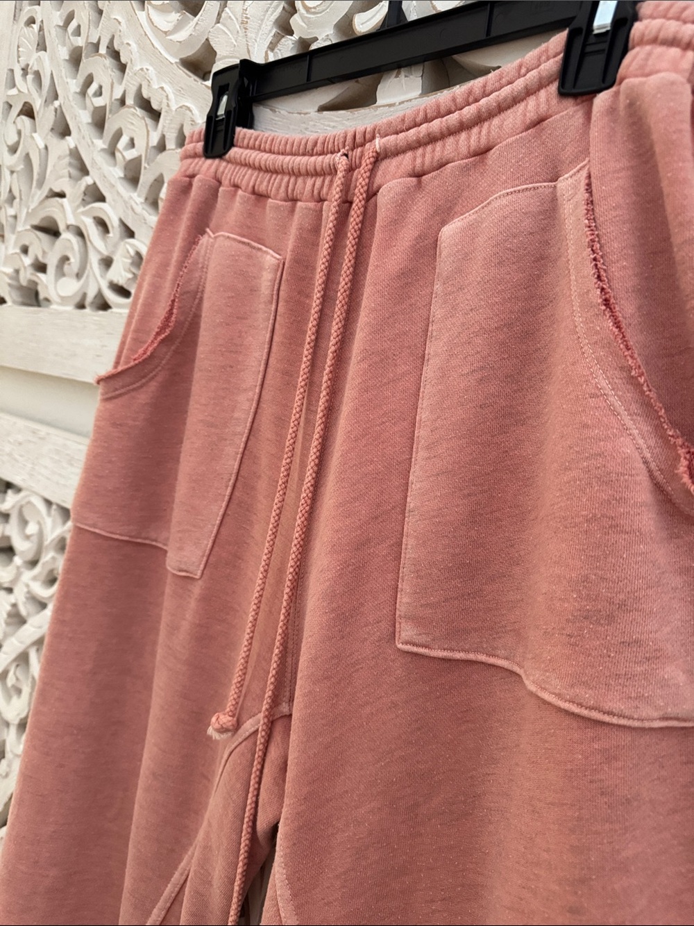 Free People Dusty Rose Wide-Leg Drawstring Sweatpants - Picture 3 of 7